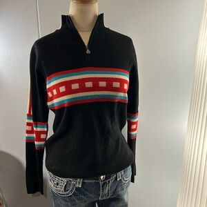 Neve vintage wool sweater with zip up neck A00045